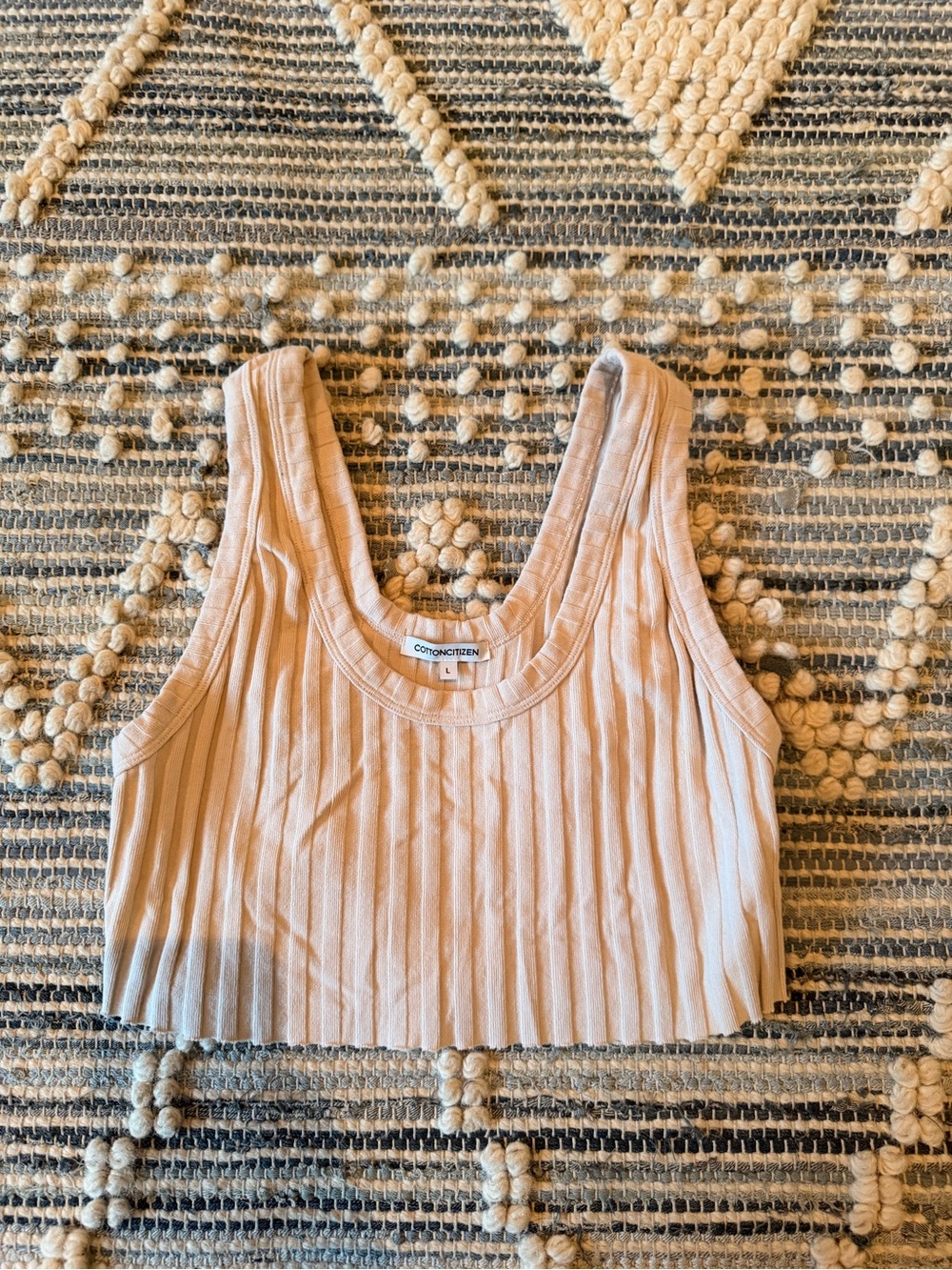 Cotton Citizen Blush Ribbed Scoop Crop Top